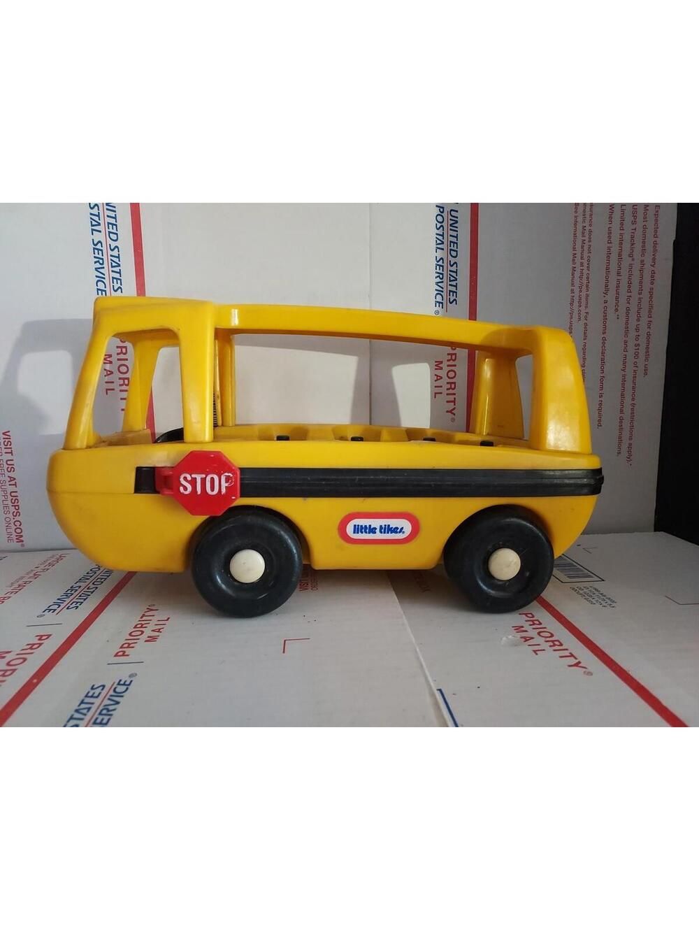 Vintage Little Tikes School Bus Toddle Tots Vehicle Toy USA Made - T6#26